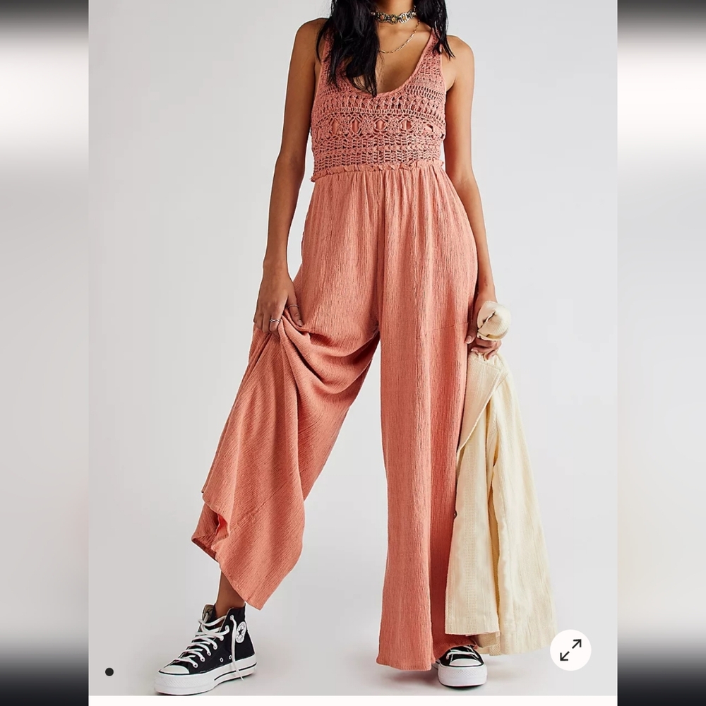 Free People Soleil Jupsuit In Peach
